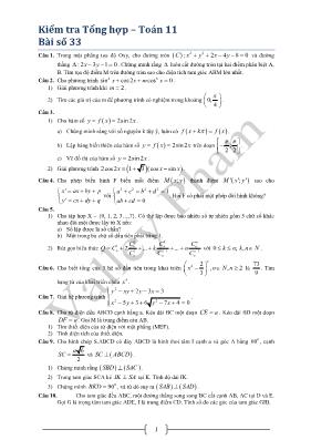 Kiểm tra Tổng hợp  Toán 11 Bài số 33